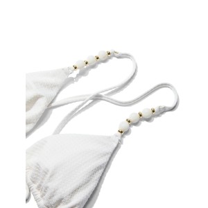 Купальник Beach Beads Triangle Bikini Brazilian Set Coconut White