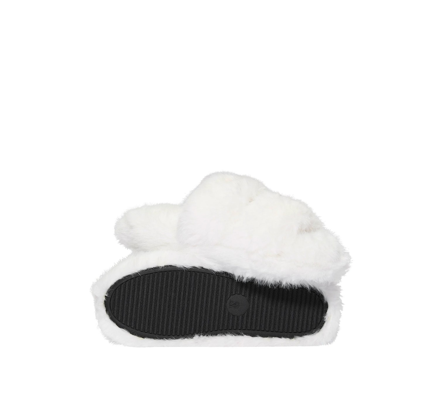 Домашние тапочки Luxe Plush Double Strap Slippers Coconut White