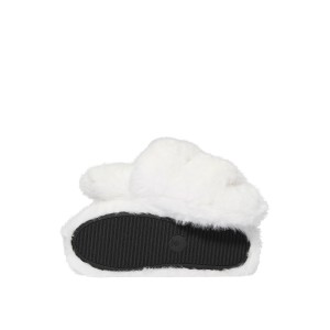 Домашние тапочки Luxe Plush Double Strap Slippers Coconut White