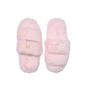 Домашние тапки Luxe Plush Double Strap Slippers Angel Pink