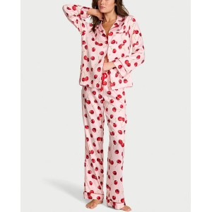 Пижама Glazed Satin Long Pajama Set Cherries