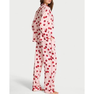 Пижама Glazed Satin Long Pajama Set Cherries