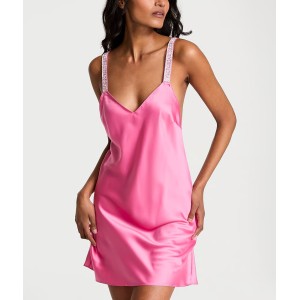 Пеньюар Scattered Shine Strap Satin Strappy-Back Slip Pink