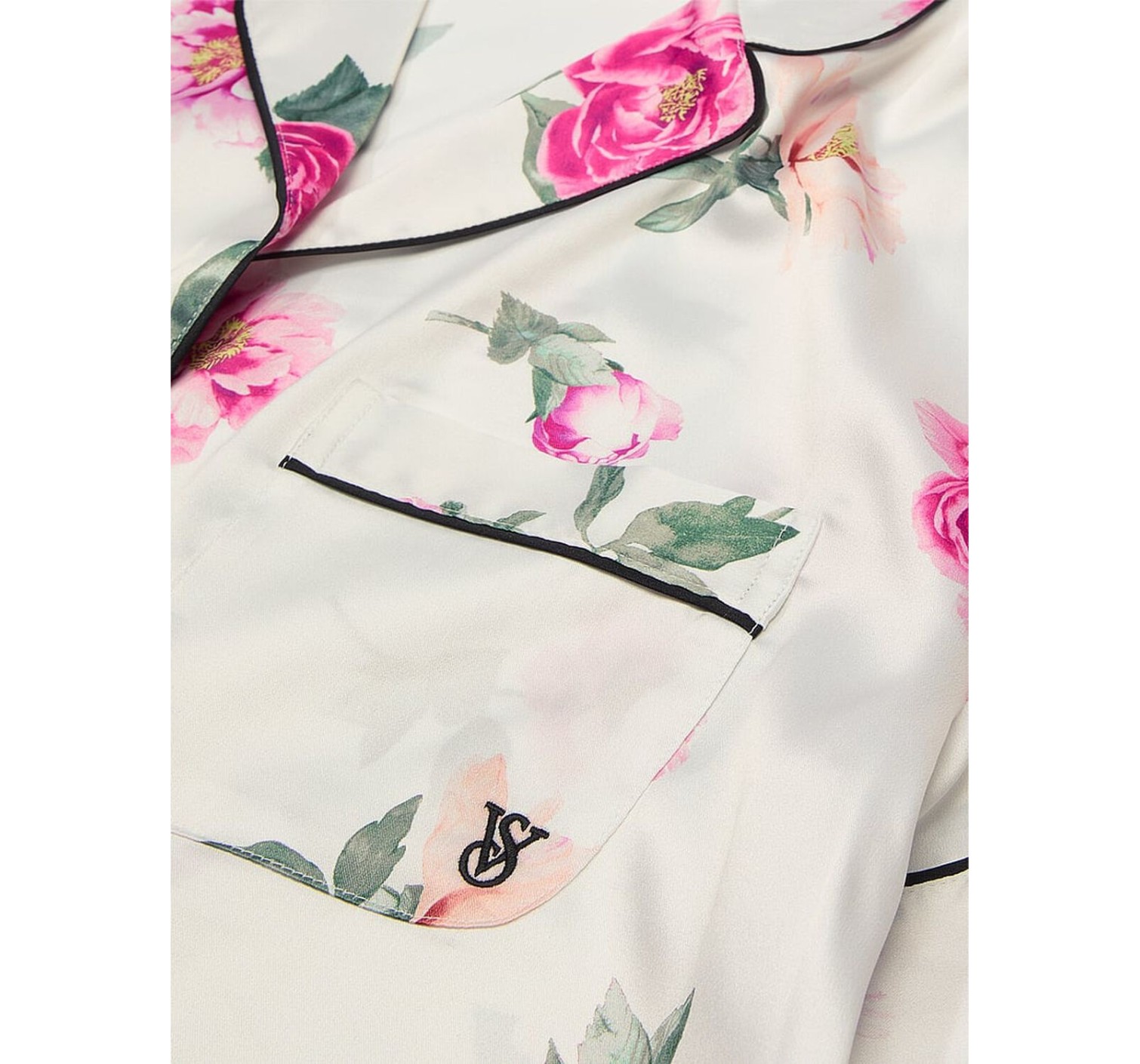  Піжама Glazed Satin Short Pajama Set Peony Floral