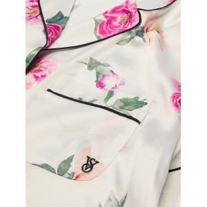  Піжама Glazed Satin Short Pajama Set Peony Floral