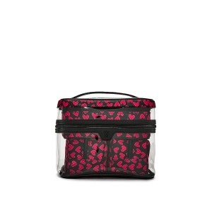 Косметичка Victoria's Secret 4-Piece Makeup Bag Set Black Grounded Heart