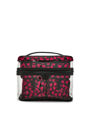 Косметичка Victoria's Secret 4-Piece Makeup Bag Set Black Grounded Heart