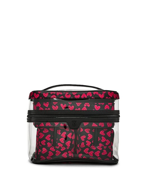 Косметичка Victoria's Secret 4-Piece Makeup Bag Set Black Grounded Heart