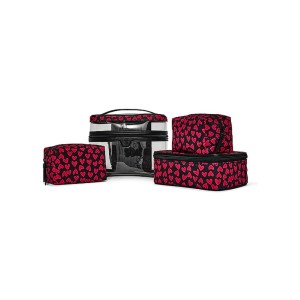 Косметичка Victoria's Secret 4-Piece Makeup Bag Set Black Grounded Heart