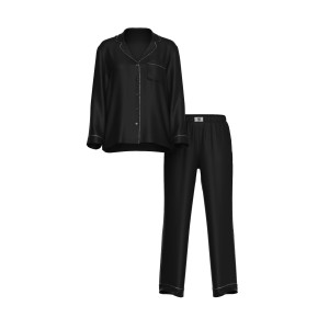 Піжама Glazed Satin Shine Long Pajama Set Black