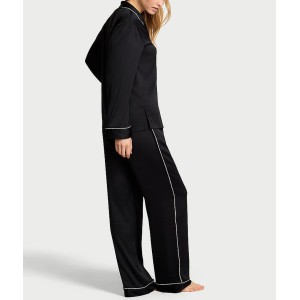 Піжама Glazed Satin Shine Long Pajama Set Black