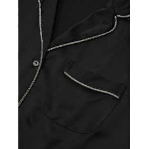 Піжама Glazed Satin Shine Long Pajama Set Black