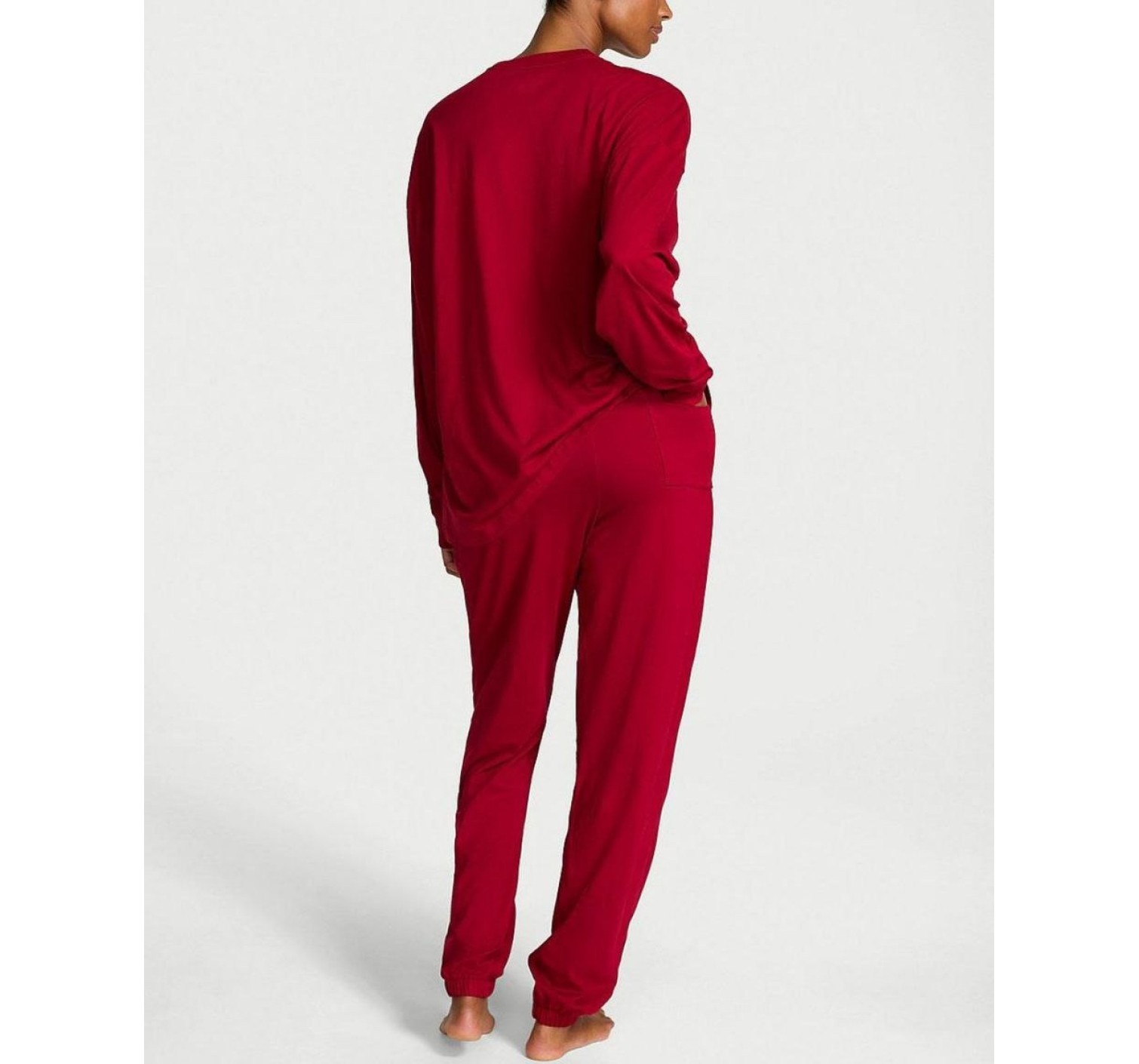 Пижама 100% Cotton Shine Long Pajama Set Red Lacquer Bling Patch