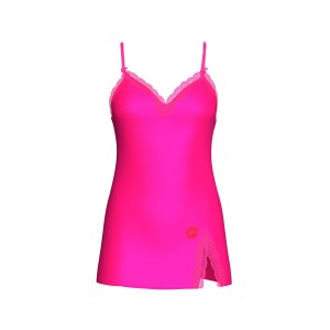 Пеньюар Tease Satin Lace-Trim Mini Slip Dress Enchanted Pink