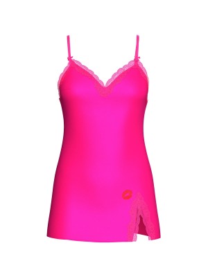 Пеньюар Tease Satin Lace-Trim Mini Slip Dress Enchanted Pink