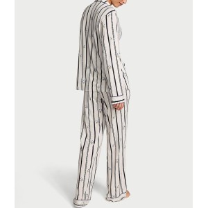 Пижама SoSoft Modal Long Pajama Set Coconut White Floral Stripes