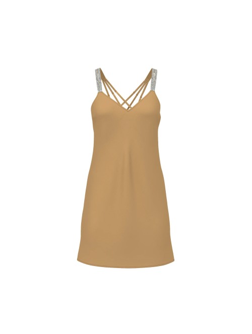 Пеньюар Gradient Shine Strap Satin Slip Dress Palomino Gold