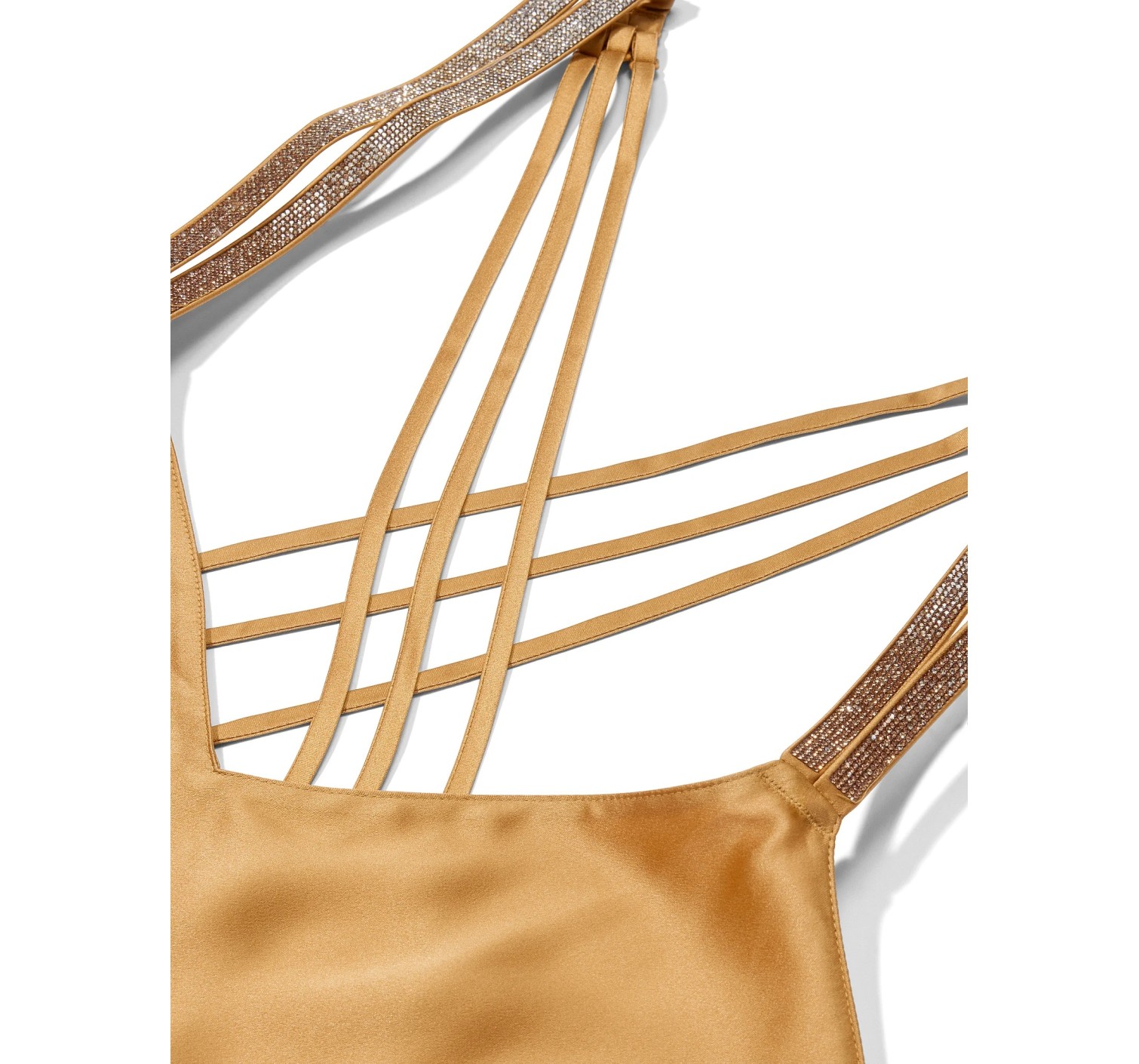 Пеньюар Gradient Shine Strap Satin Slip Dress Palomino Gold