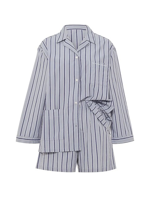 Піжама Heritage Cotton Long-Sleeve Short Pajama Set Bue