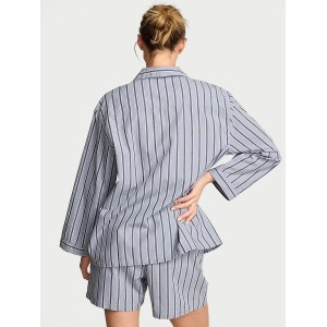 Піжама Heritage Cotton Long-Sleeve Short Pajama Set Bue