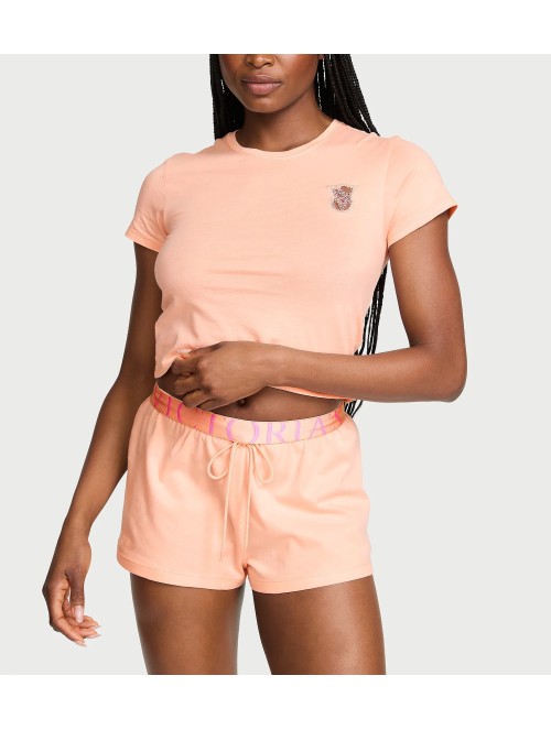 Піжама 100% Cotton Short Pajama Set Pink Gin