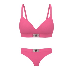 Комплект Shine Patch Lightly Lined Wireless Bra Thong Rose Garden Pink