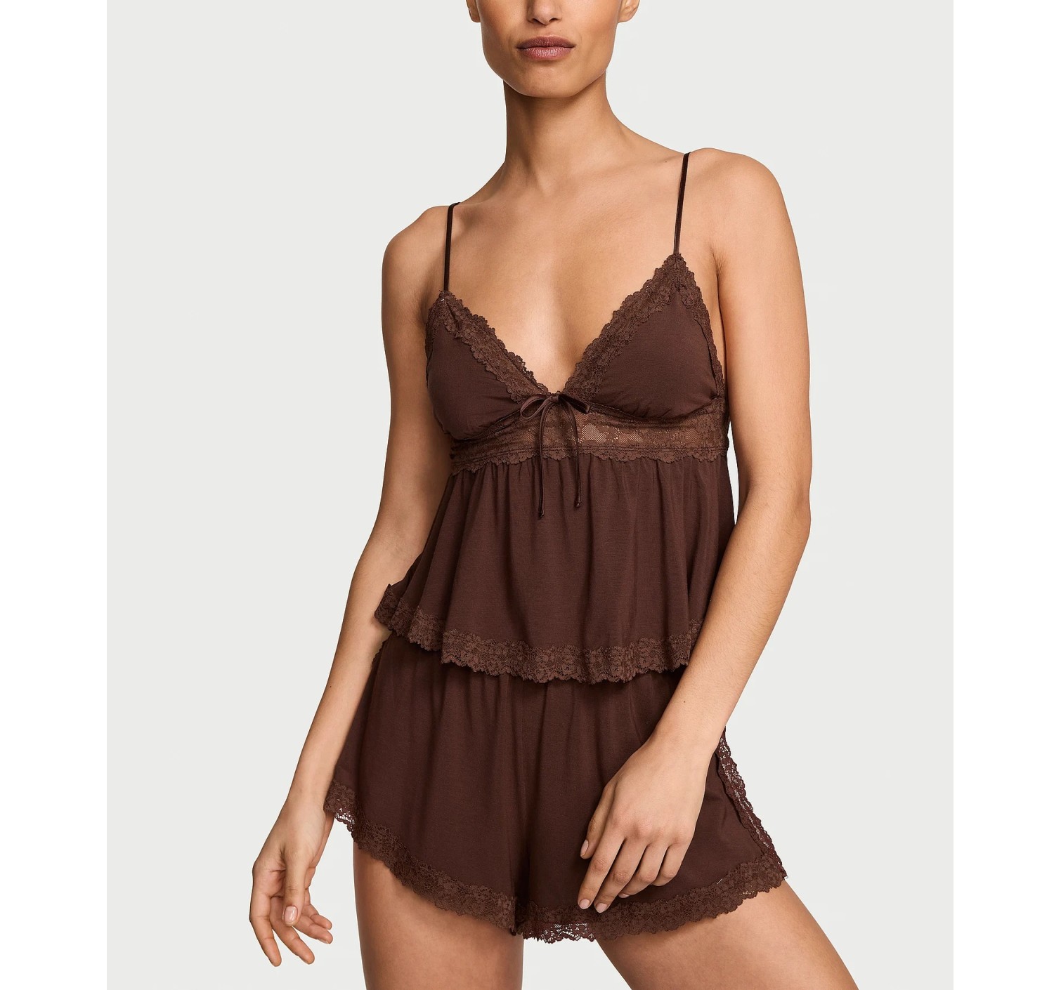 Пижама SoSoft Modal Lace-Trim Cami & Shorts Set Ganache
