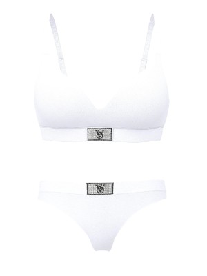  Комплект Shine Patch Lightly Lined Wireless Bra Thong White