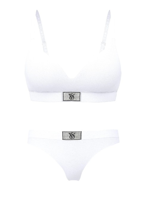  Комплект Shine Patch Lightly Lined Wireless Bra Thong White