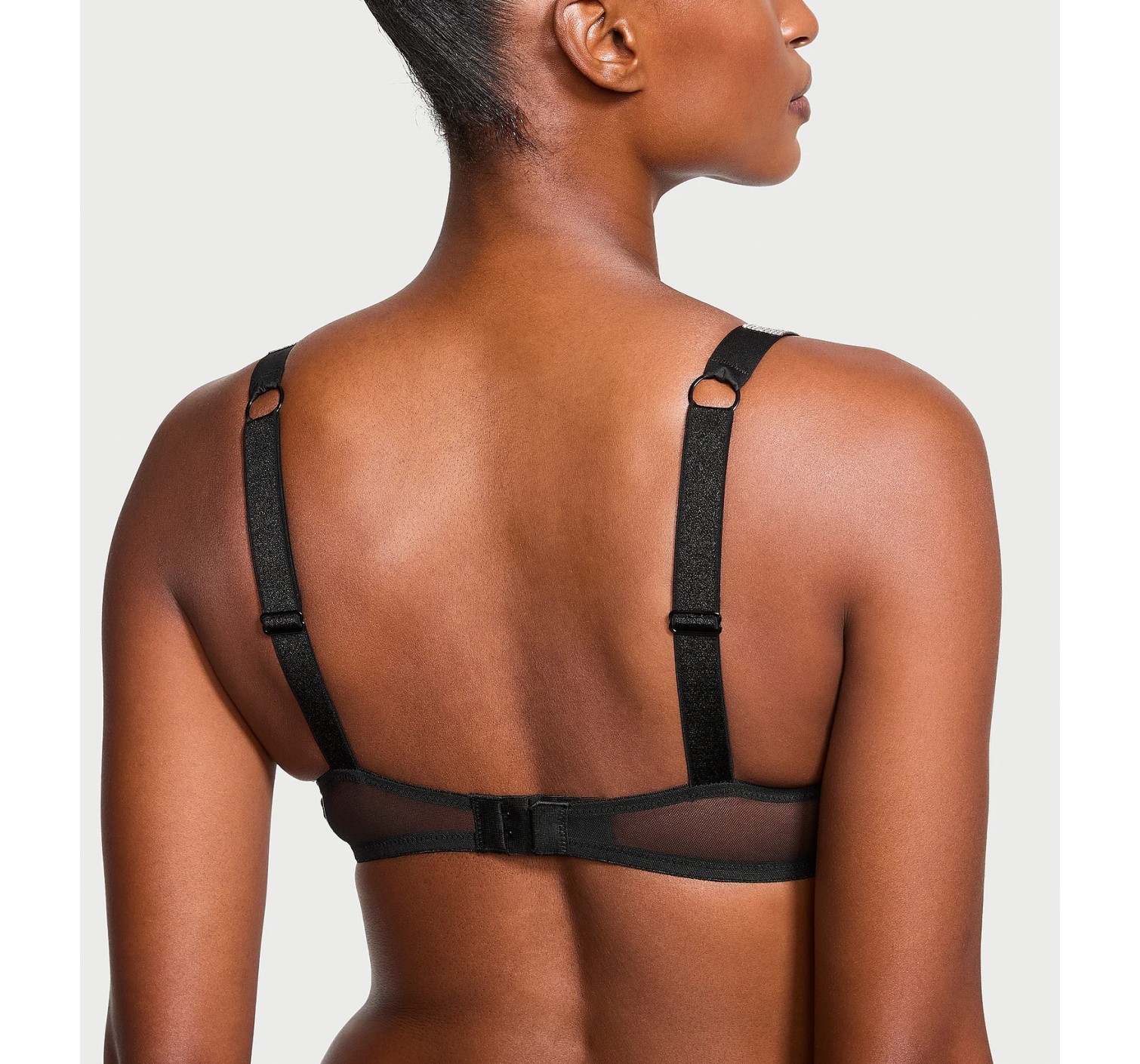 Бюстгальтер Shine Strap Unlined Low-Cut Lace Demi Bra Black