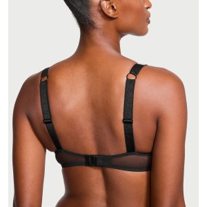 Бюстгальтер Shine Strap Unlined Low-Cut Lace Demi Bra Black