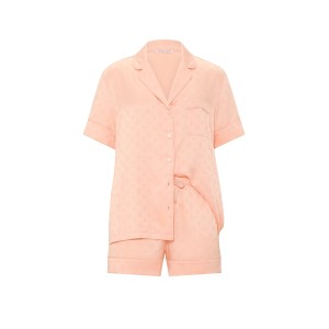Пижама Signature Satin Short Pajama Set Pink Gin