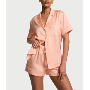 Пижама Signature Satin Short Pajama Set Pink Gin