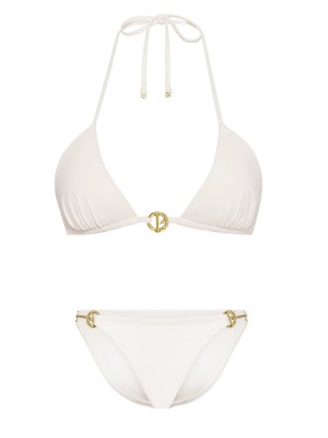 Купальник Archives Toggle Push-Up Triangle Top Bikini Bottom Coconut White