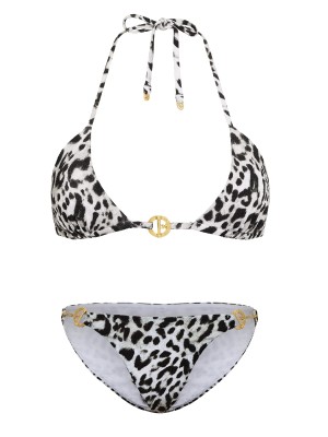 Купальник Archives Toggle Push-Up Triangle Top Bikini Bottom Snow Leopard