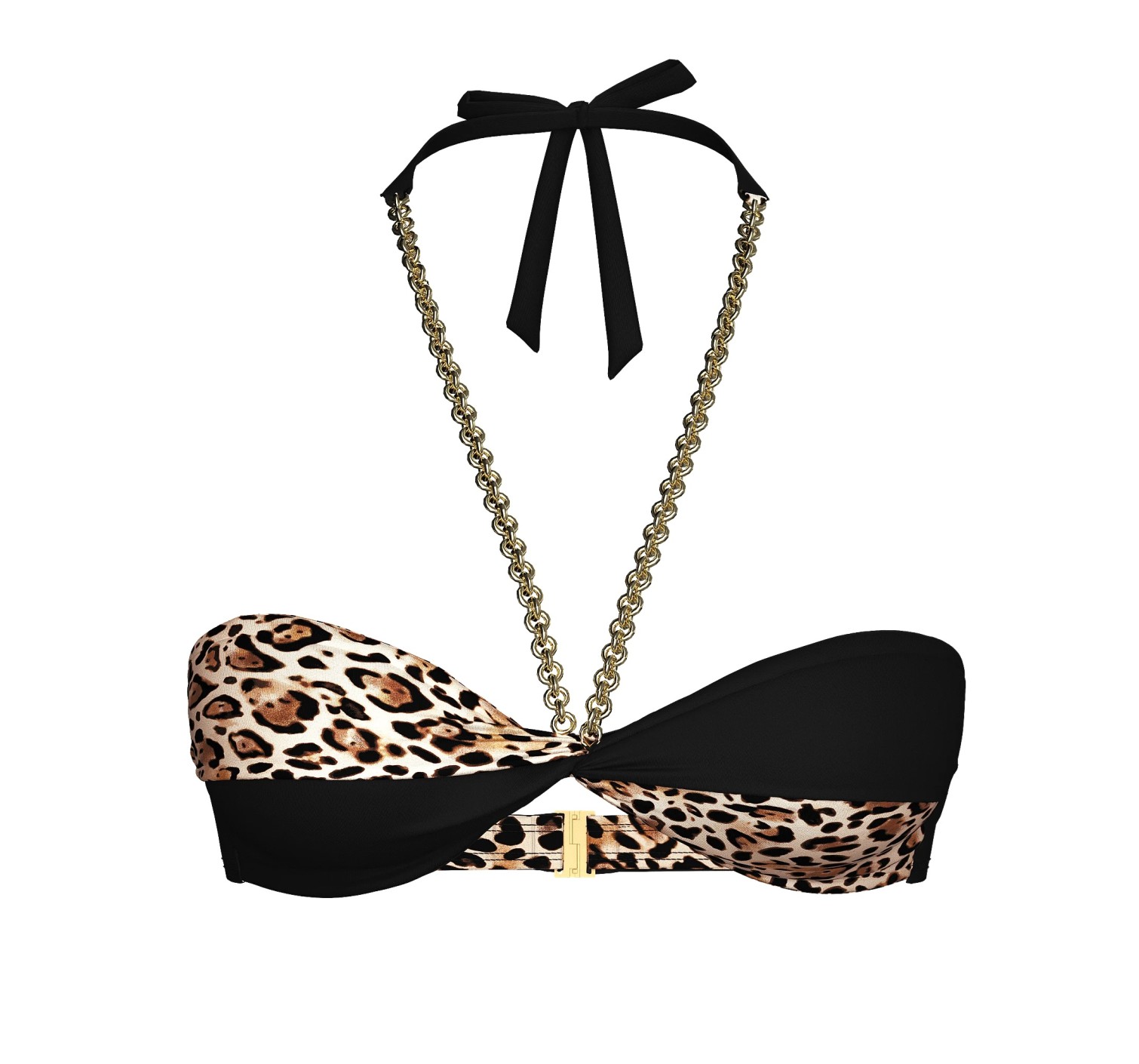 Купальник Archives Chains Halter Bandeau Top Brazilian Bikini Bottom Leopard