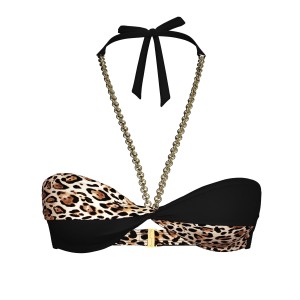 Купальник Archives Chains Halter Bandeau Top Brazilian Bikini Bottom Leopard