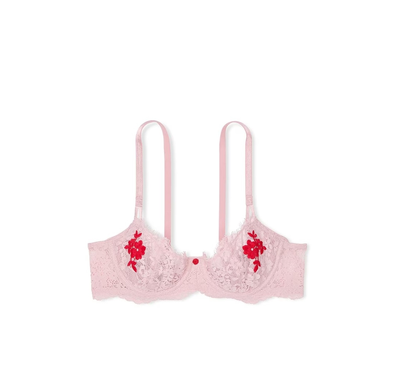 Комплект белья Unlined Balcony Lace Bra Thong Chalk Rose Pink