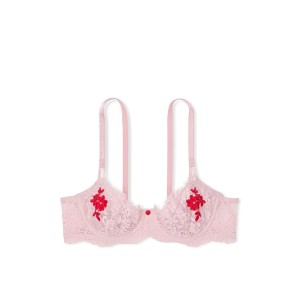 Комплект белья Unlined Balcony Lace Bra Thong Chalk Rose Pink