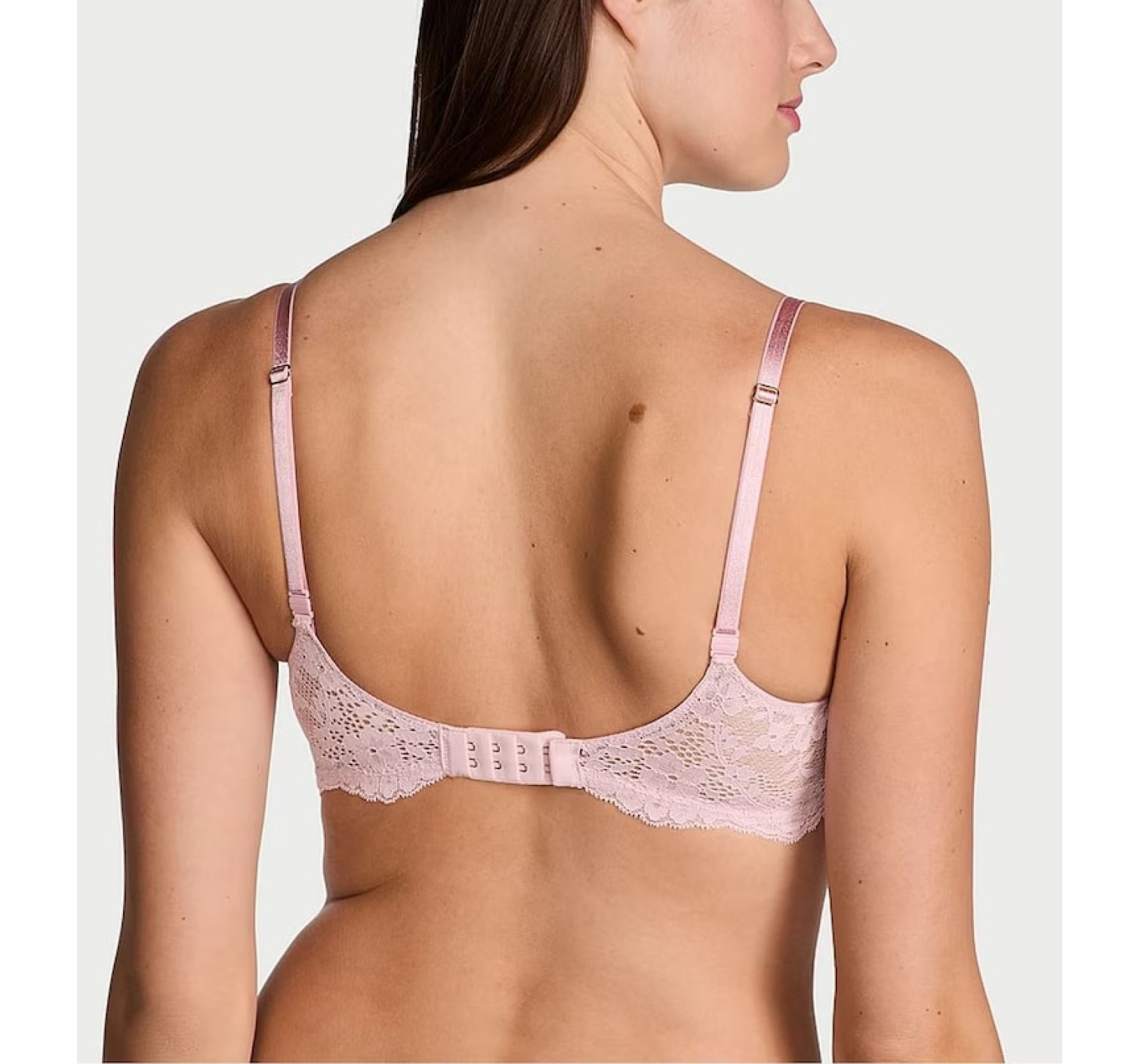 Комплект белья Unlined Balcony Lace Bra Thong Chalk Rose Pink
