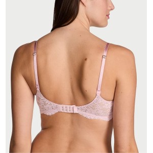 Комплект белья Unlined Balcony Lace Bra Thong Chalk Rose Pink
