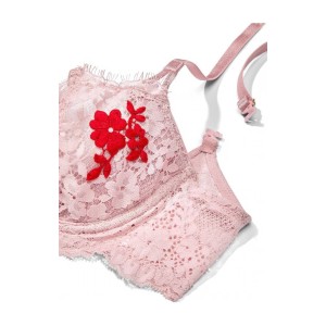 Комплект белья Unlined Balcony Lace Bra Thong Chalk Rose Pink