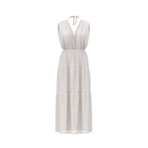 Платье Beachwear Plunge Tiered Maxi Dress от Victoria's Secret цвета Coconut White