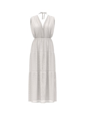 Платье Beachwear Plunge Tiered Maxi Dress от Victoria's Secret цвета Coconut White