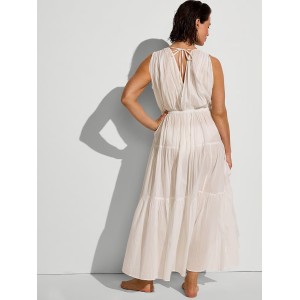 Платье Beachwear Plunge Tiered Maxi Dress от Victoria's Secret цвета Coconut White