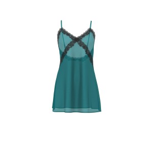 Пеньюар Satin Rose Lace-Trim Mini Slip Dress True Tea