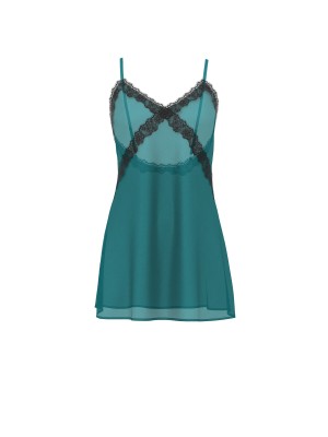 Пеньюар Satin Rose Lace-Trim Mini Slip Dress True Tea