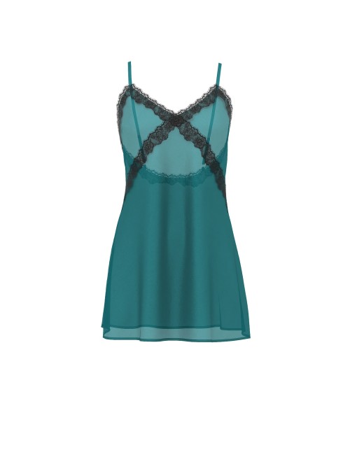 Пеньюар Satin Rose Lace-Trim Mini Slip Dress True Tea