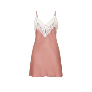Пеньюар Satin Lace-Trim Short Slip Dress Antique Rose