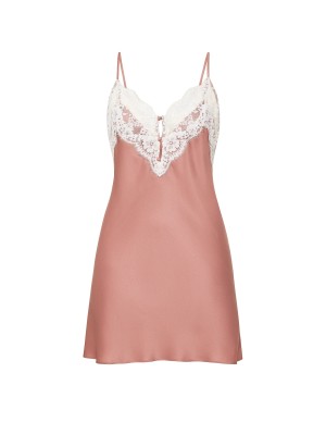 Пеньюар Satin Lace-Trim Short Slip Dress Antique Rose